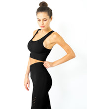 Load image into Gallery viewer, Mesh Seamless Legging with Ribbing Detail - Black
