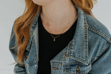 Load image into Gallery viewer, Gold Filled CZ Mini Cross Necklace
