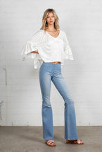 Load image into Gallery viewer, MID-RISE BANDED WIDER FLARE JEANS
