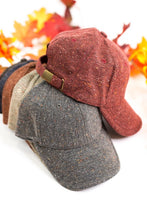 Load image into Gallery viewer, Breezy Tweed Ball Cap Fall Fashion Autumn Hat
