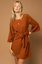 Load image into Gallery viewer, KIMONO SLEEVE TIE WRAP DRESS
