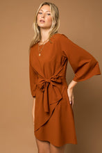 Load image into Gallery viewer, KIMONO SLEEVE TIE WRAP DRESS
