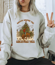 Load image into Gallery viewer, Cowboy Rockin Around The Christmas Tree Sweatshirt
