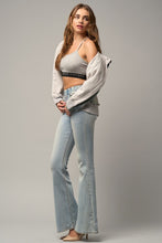 Load image into Gallery viewer, Elastic Banded Wide Flare Jeans
