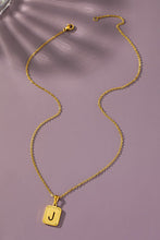 Load image into Gallery viewer, Brass diamond dust cut out initial necklace
