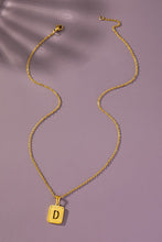 Load image into Gallery viewer, Brass diamond dust cut out initial necklace
