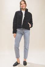 Load image into Gallery viewer, Corduroy Puffer Jacket with Toggle Detail
