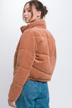 Load image into Gallery viewer, Corduroy Puffer Jacket with Toggle Detail
