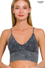 Load image into Gallery viewer, Washed Ribbed Bra Padded Tank Top
