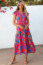 Load image into Gallery viewer, Women Boho Floral V Neck Ruffle Tiered Long Dress
