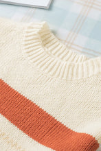 Load image into Gallery viewer, Striped Color Block Drop Shoulder Knit Sweater
