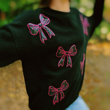 Load image into Gallery viewer, Sparkly Bow Patch Sweatshirt
