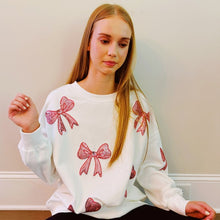 Load image into Gallery viewer, Sparkly Bow Patch Sweatshirt
