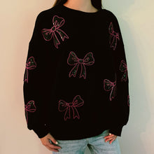 Load image into Gallery viewer, Sparkly Bow Patch Sweatshirt
