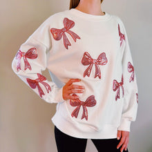 Load image into Gallery viewer, Sparkly Bow Patch Sweatshirt
