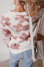 Load image into Gallery viewer, Women Flower Drop Shoulder Loose Sweater
