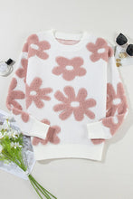 Load image into Gallery viewer, Women Flower Drop Shoulder Loose Sweater
