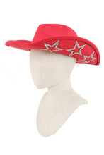 Load image into Gallery viewer, Fedora Hat with Six Rhinestone Stars Accent
