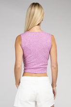 Load image into Gallery viewer, Ribbed Scoop Neck Cropped Sleeveless Top
