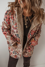 Load image into Gallery viewer, Women Floral Printed Sherpa Lined Hooded Jacket
