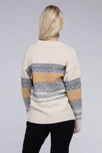 Load image into Gallery viewer, Multicolor Stripe V Neck Sweater
