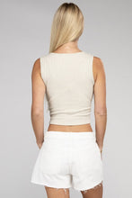 Load image into Gallery viewer, Ribbed Scoop Neck Cropped Sleeveless Top
