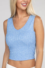 Load image into Gallery viewer, Ribbed Scoop Neck Cropped Sleeveless Top
