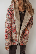 Load image into Gallery viewer, Women Floral Printed Sherpa Lined Hooded Jacket
