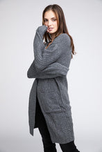 Load image into Gallery viewer, Twist Knitted Open Front Cardigan With Pockets
