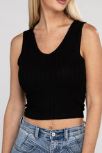 Load image into Gallery viewer, Ribbed Scoop Neck Cropped Sleeveless Top
