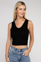 Load image into Gallery viewer, Ribbed Scoop Neck Cropped Sleeveless Top
