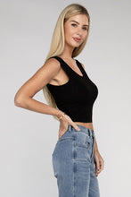 Load image into Gallery viewer, Ribbed Scoop Neck Cropped Sleeveless Top
