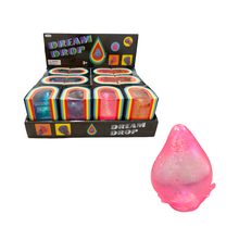 Load image into Gallery viewer, Assorted Colors Glitter Squishy Drop Toy in Display Box (3.5") MSND6
