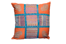 Load image into Gallery viewer, Embroidered Recycled Vintage Pillow Case
