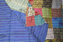 Load image into Gallery viewer, Hand Stitched Kantha  Silk  Vintage throw
