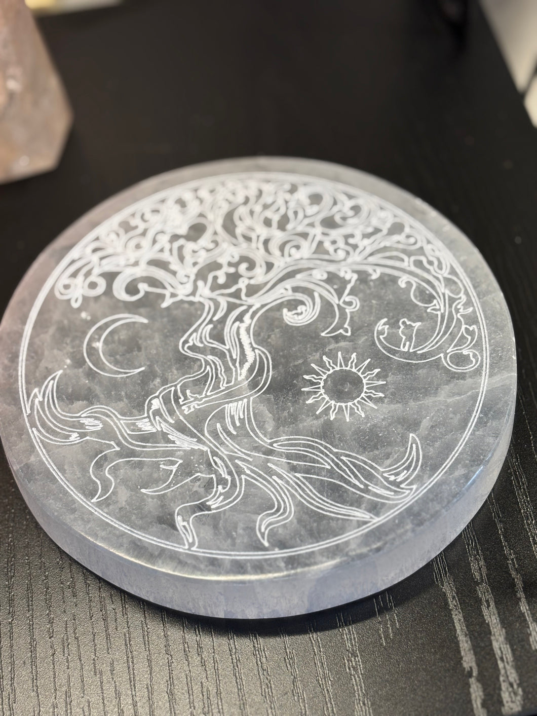 Selenite Charging Plate – Tree of Life 14 cm