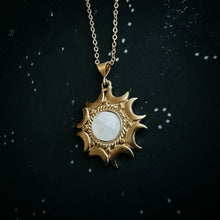 Load image into Gallery viewer, Lunar Witch Necklace - Rainbow Moonstone Pendant
