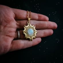 Load image into Gallery viewer, Lunar Witch Necklace - Rainbow Moonstone Pendant
