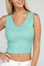 Load image into Gallery viewer, Ribbed Scoop Neck Cropped Sleeveless Top
