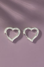 Load image into Gallery viewer, Heart shape hinged huggie hoop earrings
