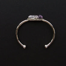 Load image into Gallery viewer, Pyrite, Amethyst, and Quartz Bangle, Gemstone Bracelet
