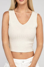 Load image into Gallery viewer, Ribbed Scoop Neck Cropped Sleeveless Top
