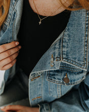 Load image into Gallery viewer, Gold Filled CZ Mini Cross Necklace
