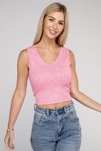 Load image into Gallery viewer, Ribbed Scoop Neck Cropped Sleeveless Top
