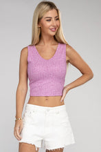 Load image into Gallery viewer, Ribbed Scoop Neck Cropped Sleeveless Top
