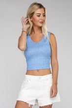 Load image into Gallery viewer, Ribbed Scoop Neck Cropped Sleeveless Top
