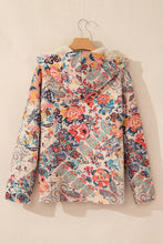 Load image into Gallery viewer, Women Floral Printed Sherpa Lined Hooded Jacket
