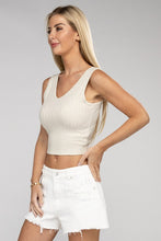 Load image into Gallery viewer, Ribbed Scoop Neck Cropped Sleeveless Top
