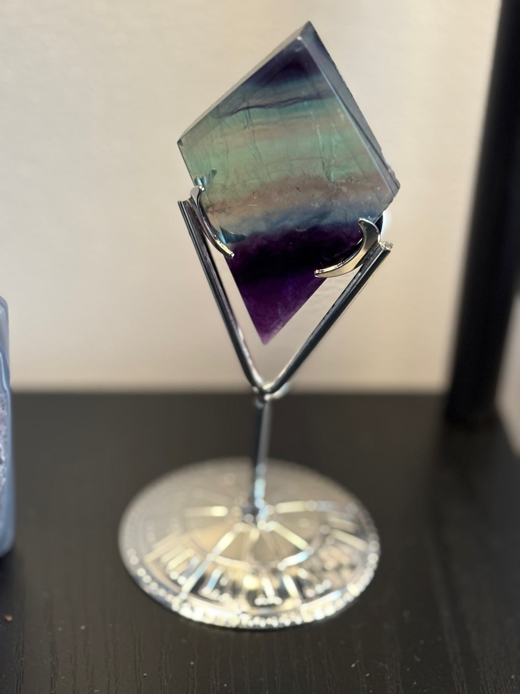 Rainbow Fluorite Slab on Celestial Stand