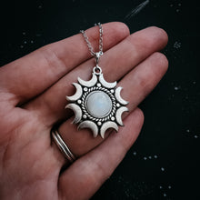 Load image into Gallery viewer, Lunar Witch Necklace - Rainbow Moonstone Pendant
